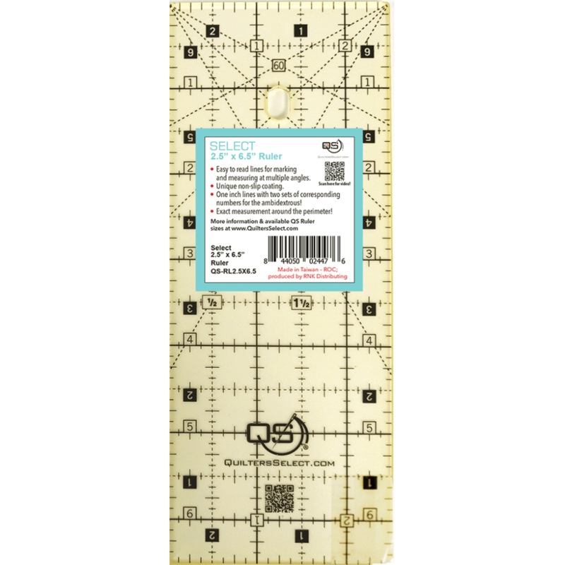 QUILTERS SELECT Non-Slip 2.5x 6.5 Ruler