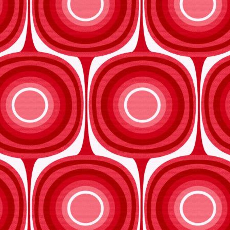 Red-White Squircle Design 108 Cotton (1219W-80)  Sold in UNITS of  metre
