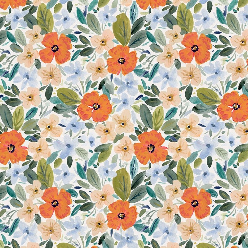 Secret Garden: MARIGOLD WHITE Fabric (1/2 yd)