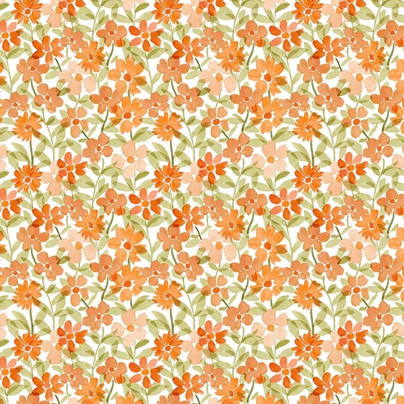 Secret Garden: SPRING FLORAL WHITE Fabric (1/2 yd)