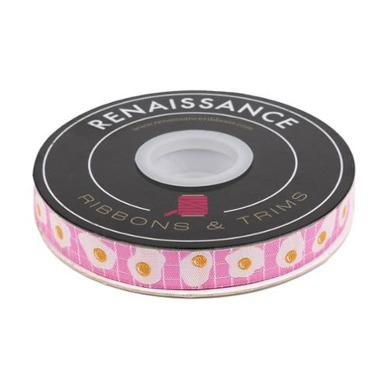 Ribbon:: Fried Eggs in Pink $5.65/yard