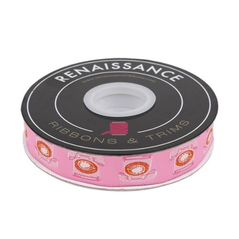 Ribbon:: Telephones in Pink $5.25/yard