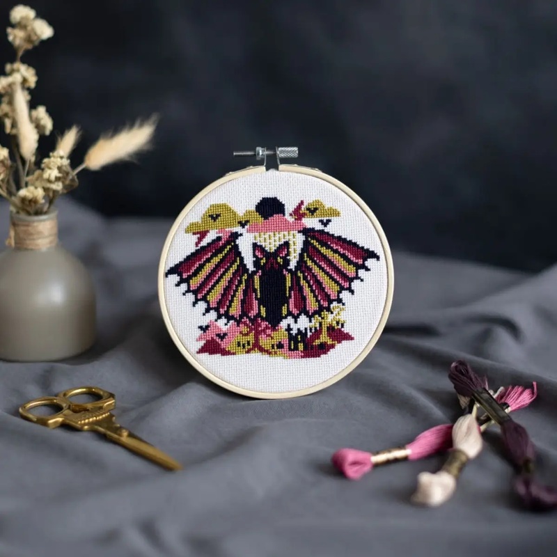 The Vampire Bat Cross Stitch Kit