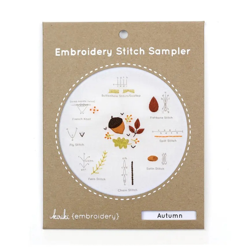 Autumn Embroidery Stitch Sampler
