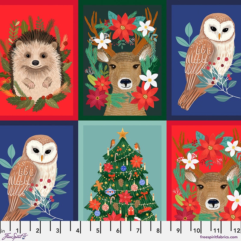 Cabin Christmas: CABIN FRIENDS - MULTI Fabric (1/2 yd)