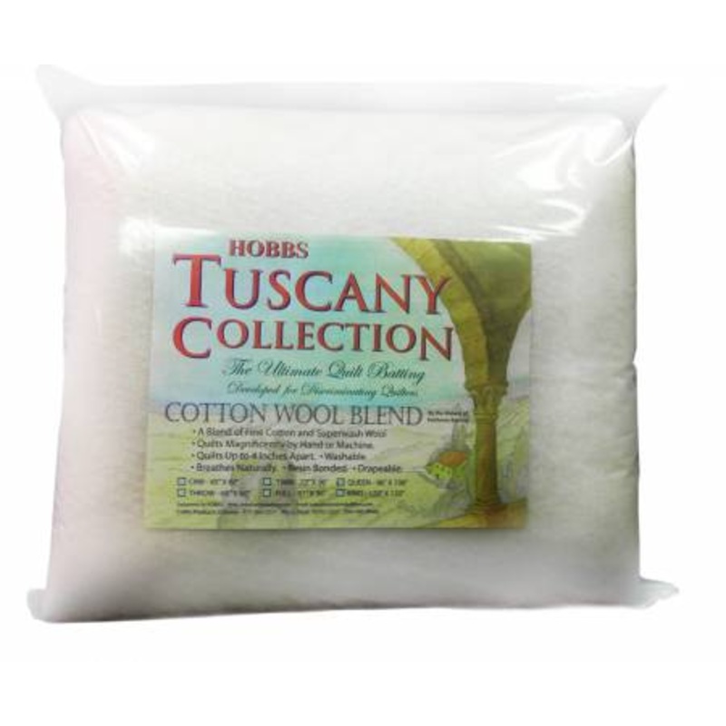 Hobbs Tuscany 20% Wool 80% Cotton Batting Twin Size Pre-Cut Batting (72x 96) (TCW72)
