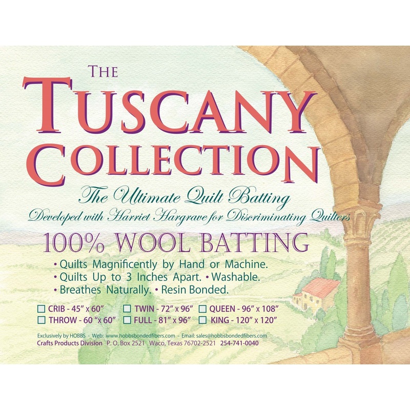 Hobbs Tuscany Wool Throw Size Pre-Cut Batting (60x60) (TW60)