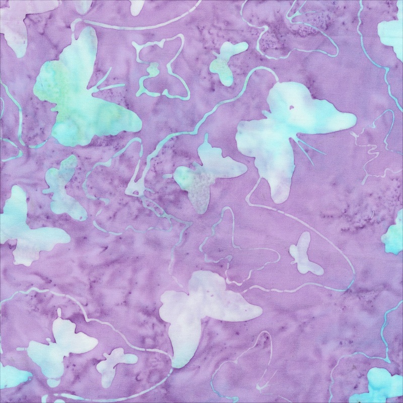 JDJ - Iris Beauty: HEATHER BUTTERFLIES Batik Cotton Fabric (1/2 yd)