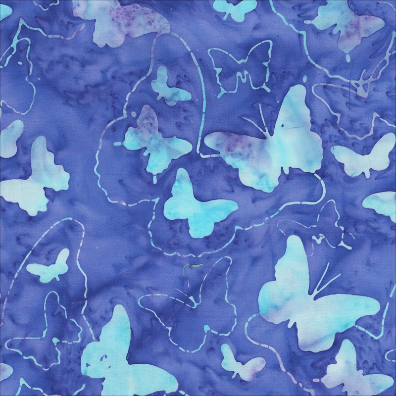 JDJ - Iris Beauty: ULTRAMARINE BUTTERFLIES Batik Cotton Fabric (1/2 yd)