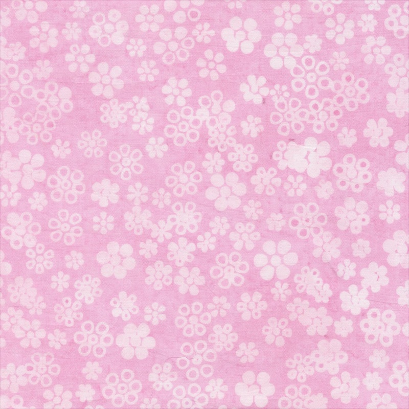 JDJ - Lollypop: BLUSH DITSY DAISY Batik Cotton Fabric (1/2 yd)