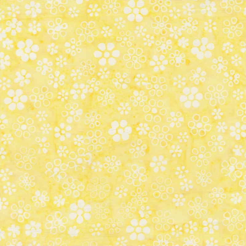 JDJ - Lollypop: LEMON DITSY DAISY Batik Cotton Fabric (1/2 yd)