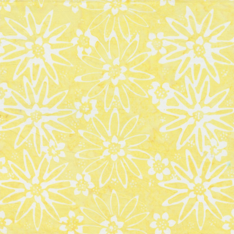 JDJ - Lollypop: LEMON STAR FLOWER Batik Cotton Fabric (1/2 yd)