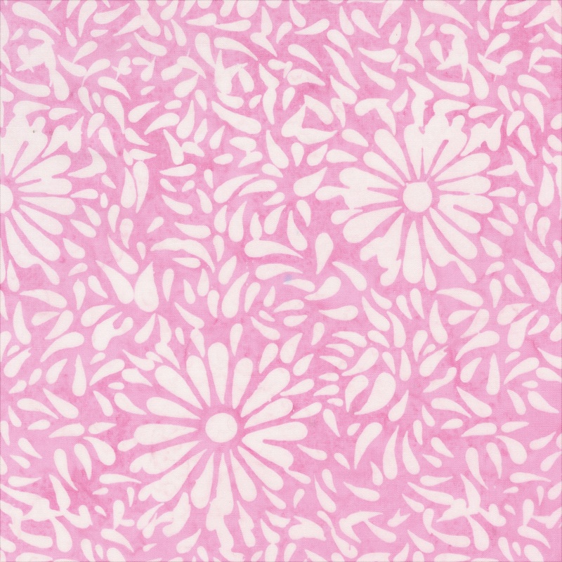 JDJ - Lollypop: Pink Lemonade DAISY PETALS Batik Cotton Fabric (1/2 yd)