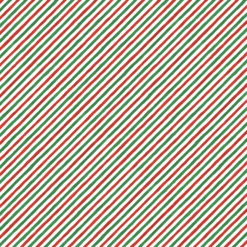 Merry Gnome-ments: GREEN DIAGONAL STRIPE Fabric (1/2 yd)