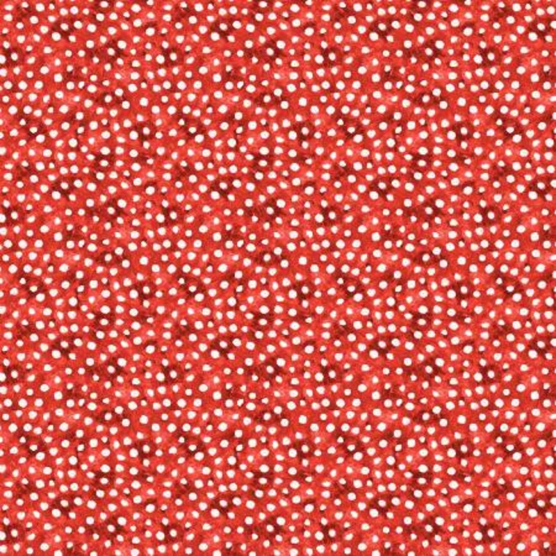 Merry Gnome-ments: RED MUSHROOM DOTS Fabric (1/2 yd)