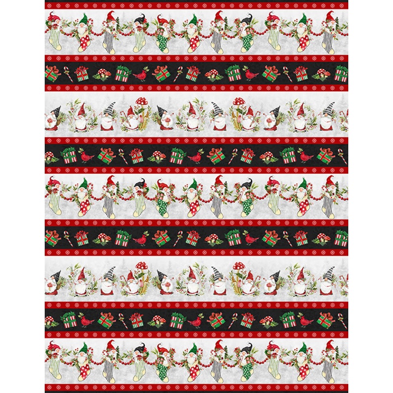 Merry Gnome-ments: REPEATING STRIPE MULTI Fabric (1/2 yd)