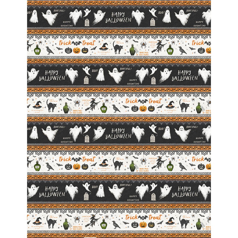 Midnight Hauntings: REPEATING STRIPE MULTI Fabric (1/2 yd)