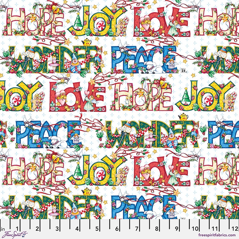 So Much Joy: WORDS OF CHRISTMAS - Multi Fabric (1/2 yd) by Mary Engelbreit