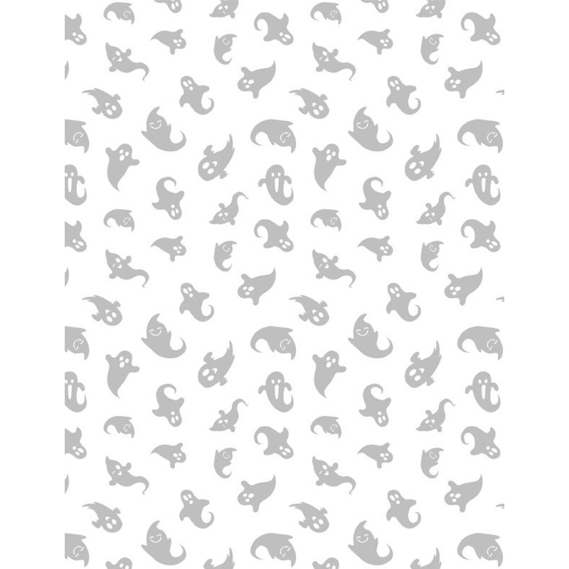 Spooky Spectacle: GHOST TOSS White on White Fabric (1/2 yd)