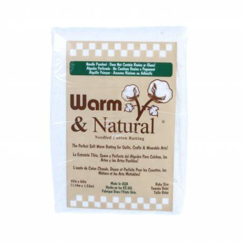 Warm & Natural Baby Size Cotton Batting 45 x 60 Bagged (W2322WN)