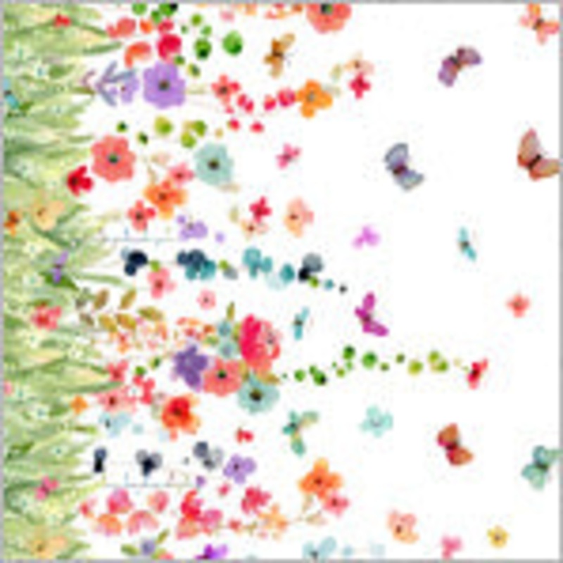 Wild Meadow: MEADOW STRIPE, WHITE Fabric (1/2 yd.)