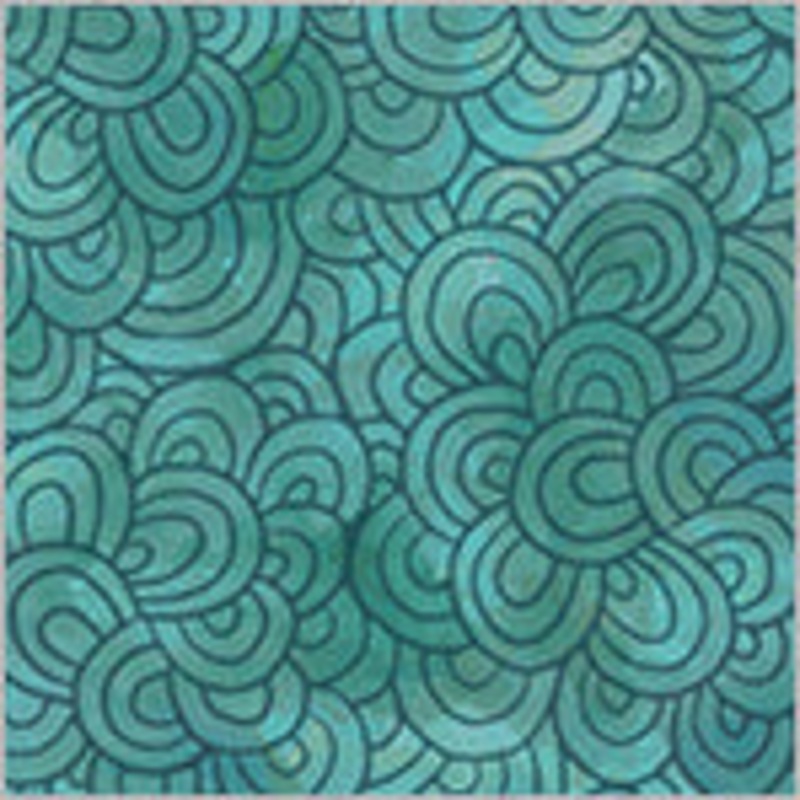 Wild Meadow: PETAL PAVERS, TEAL Fabric (1/2 yd.)