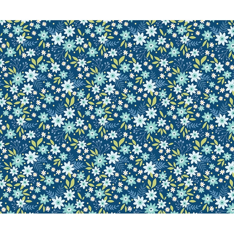 Among The Wildflowers II: PRIMROSE INDIGO Fabric (1/2 yd) by Shelly Cavanna