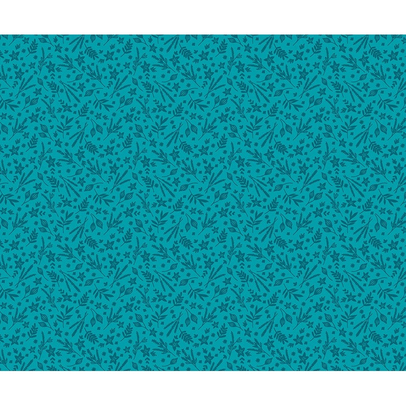 Among The Wildflowers II: SKETCH BOOK TEAL Fabric (1/2 yd) by Shelly Cavanna