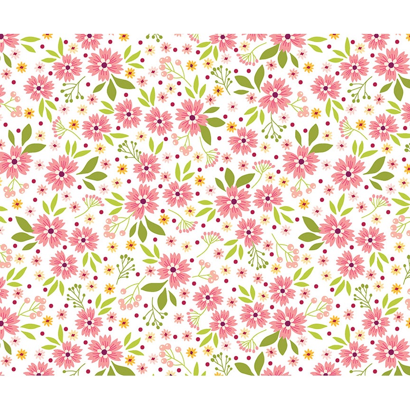 Among The Wildflowers: POPPIES CORAL Fabric (1/2 yd) by Shelly Cavanna