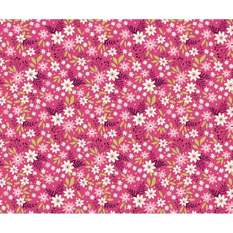 Among The Wildflowers: PRIMROSE BERRY Fabric (1/2 yd) by Shelly Cavanna