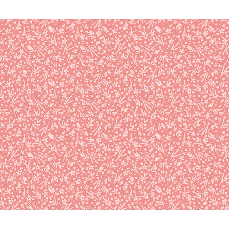 Among The Wildflowers: SKETCH BOOK CORAL Fabric (1/2 yd) by Shelly Cavanna