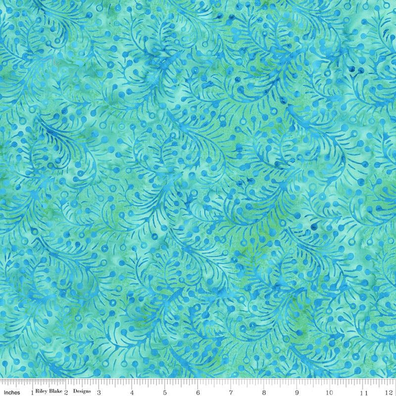 Batiks Geometric Splash: AQUAMARINE Fabric (1/2 yd)