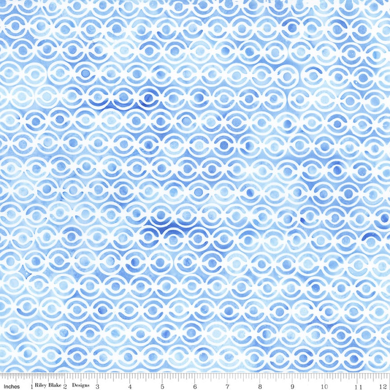 Batiks Geometric Splash: BLUE CALM Fabric (1/2 yd)
