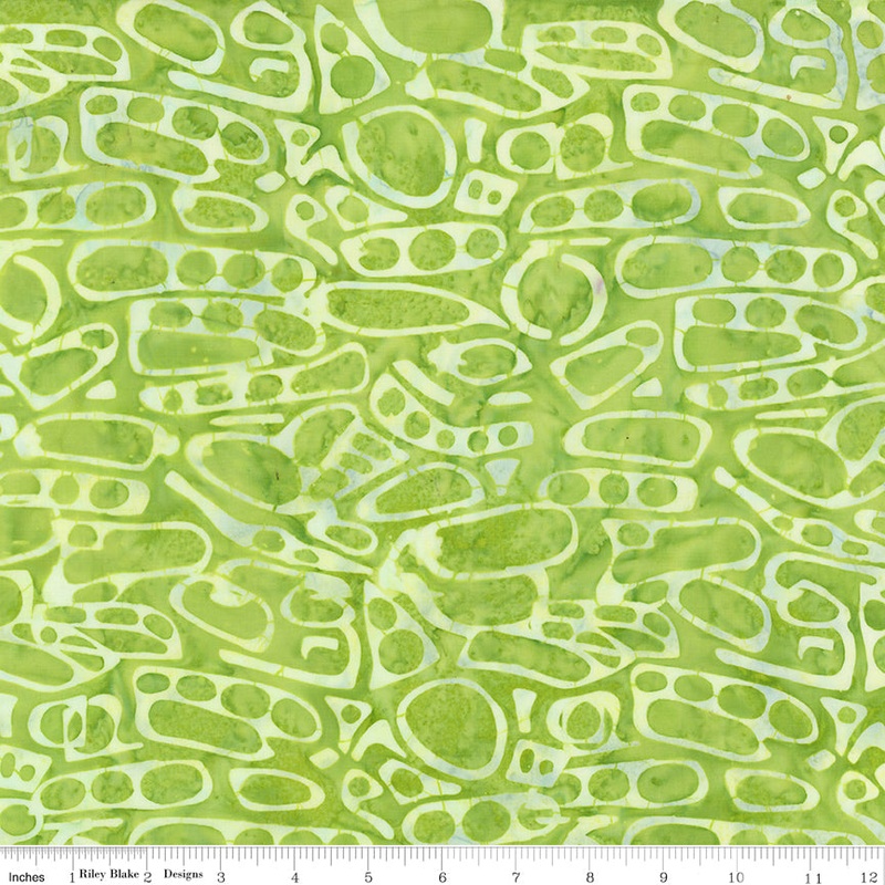 Batiks Geometric Splash: CHARTREUSE Fabric (1/2 yd)