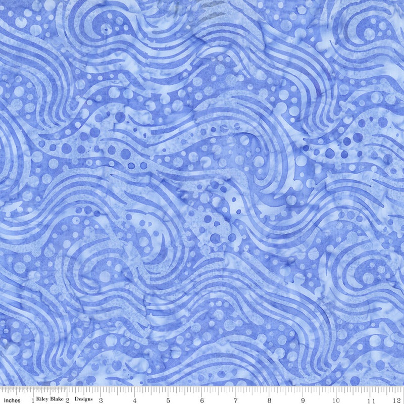 Batiks Geometric Splash: LIGHT CORNFLOWER Fabric (1/2 yd)