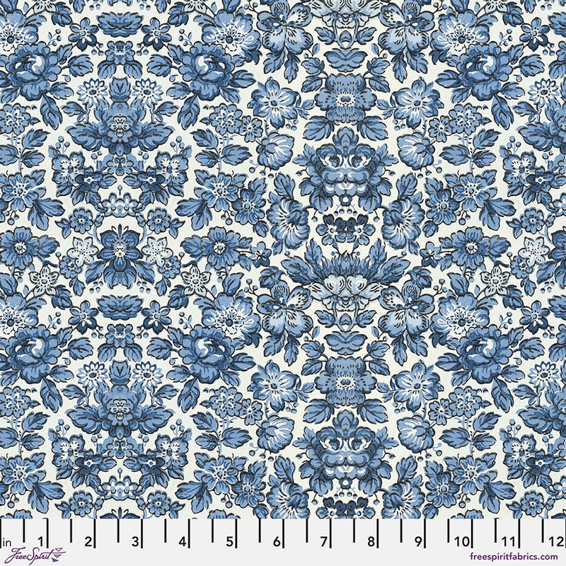 Eclectic Elements Palette: INDIGO WALLPAPER Fabric (1/2 yd.) by Tim Holtz