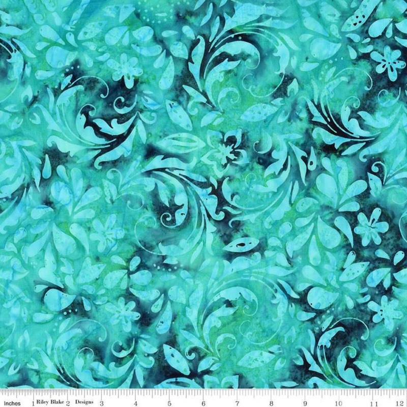 Expressions Batiks A New Day: TEAL WATERFALL Fabric (1/2 yd)