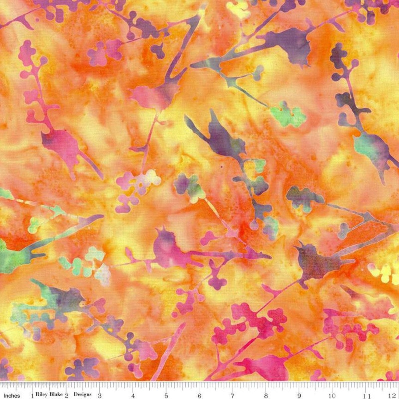 Expressions Batiks Sassy and Tweet: POPPY QUARTZ Fabric (1/2 yd)