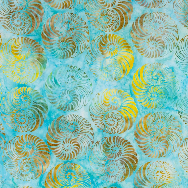 Expressions Batiks Tjaps: AQUAMARINE MULTI Fabric (1/2 yd)