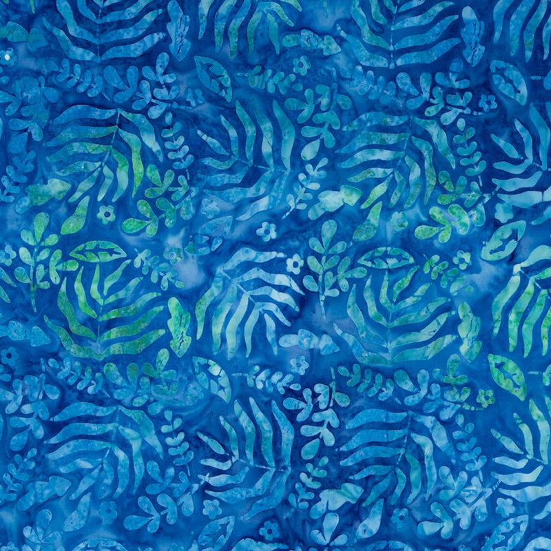 Expressions Batiks Tjaps: AZURE BLUE GREEN Fabric (1/2 yd)