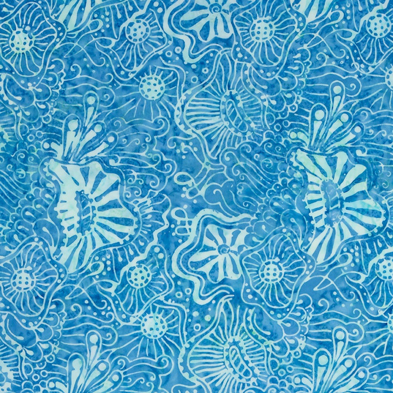 Expressions Batiks Tjaps: CORNFLOWER Fabric (1/2 yd)
