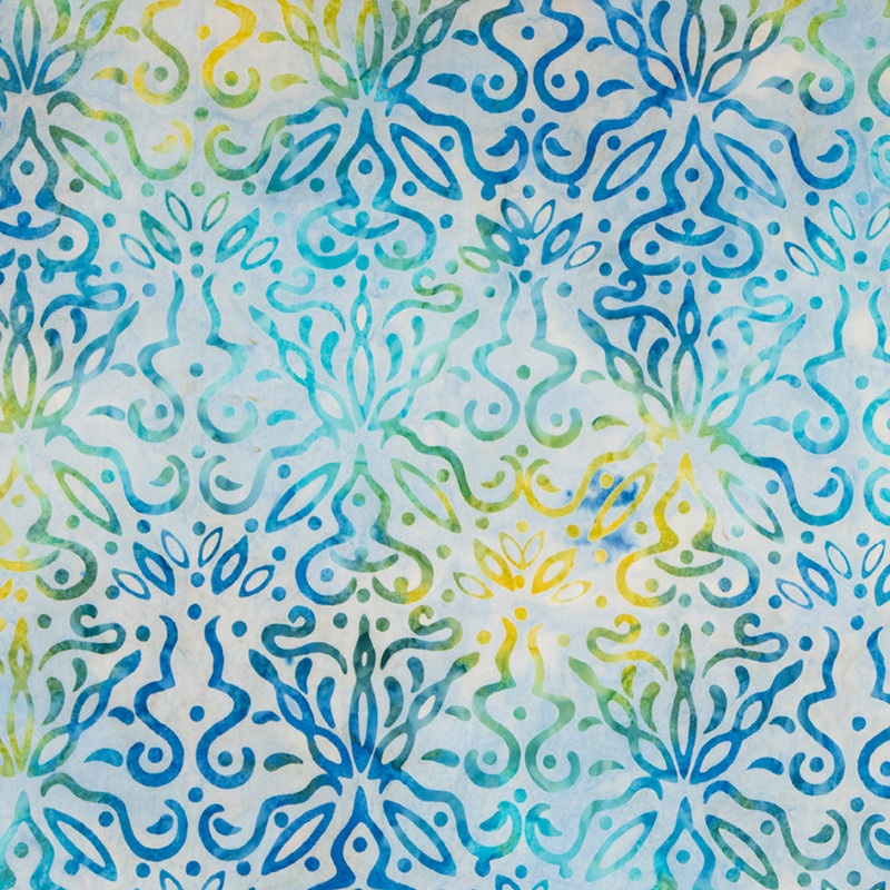Expressions Batiks Tjaps: MORNING GLORY Fabric (1/2 yd)