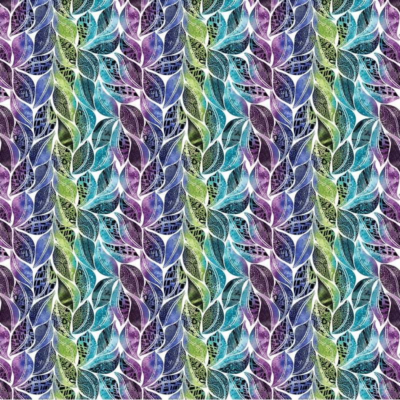 Go With The Flow: FLOW White/Multi Fabric (1/2 yd)