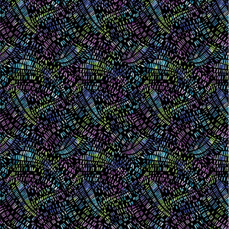 Go With The Flow: MOSAIC FLOW Black/Multi Fabric (1/2 yd)