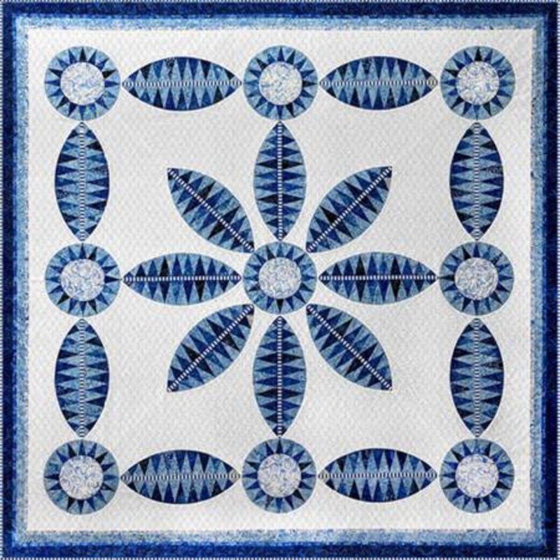 Multi JDJ - Flora Blue Quilt Kit (size: 68 x 68)