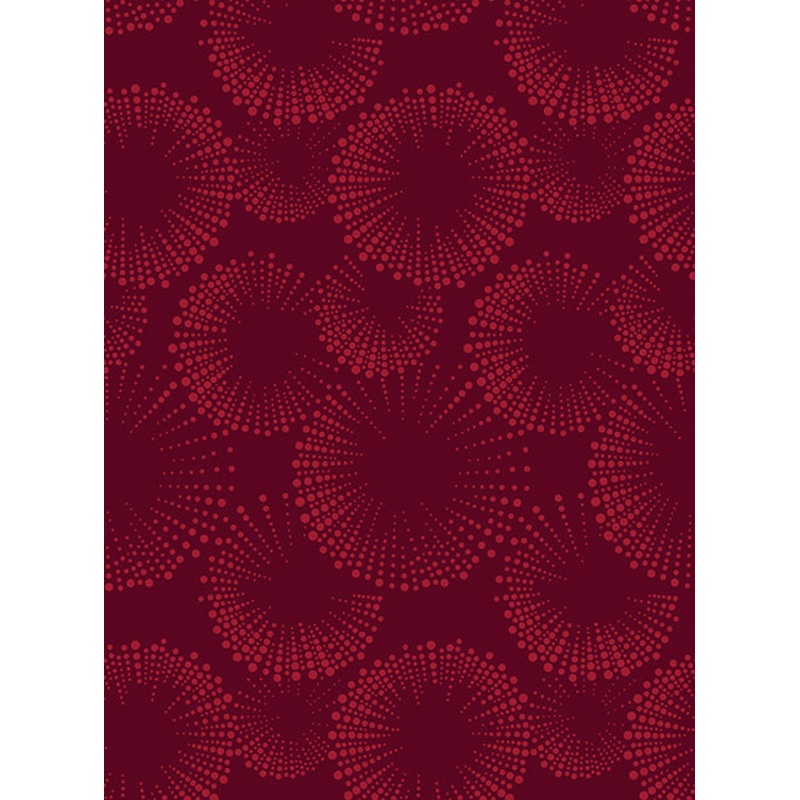 Documentaries: STARBURST DOTS CLARET Fabric (1/2 yd)