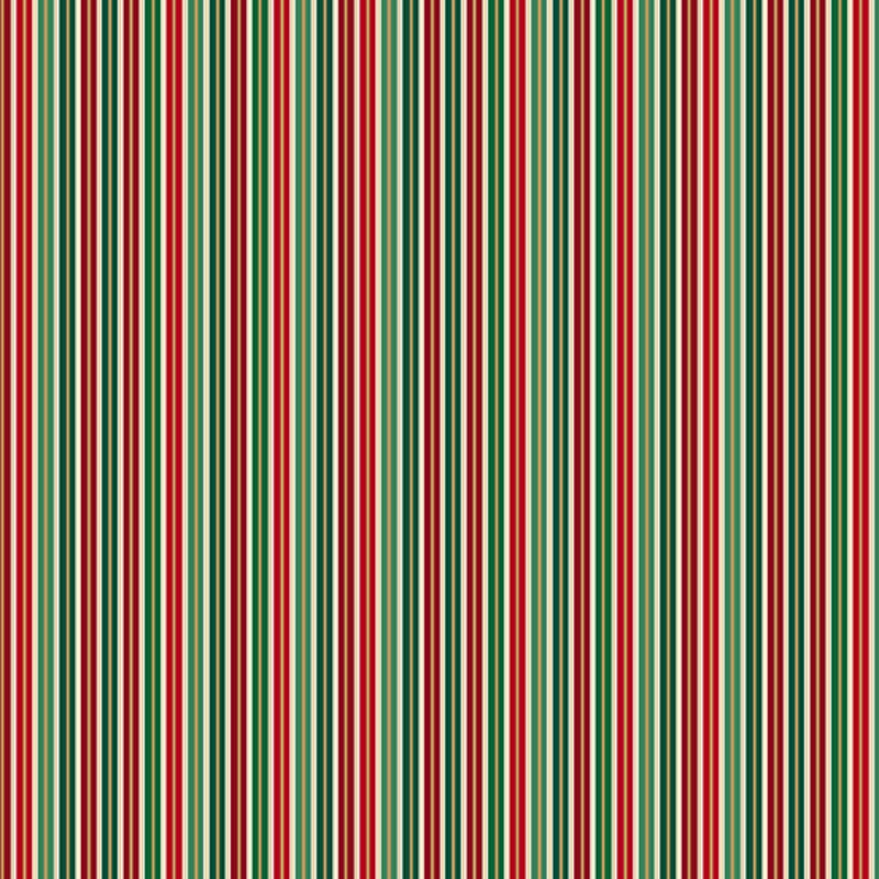 Jolly Saint Nick: MULTI STRIPE Fabric (1/2 yd) by Makower UK