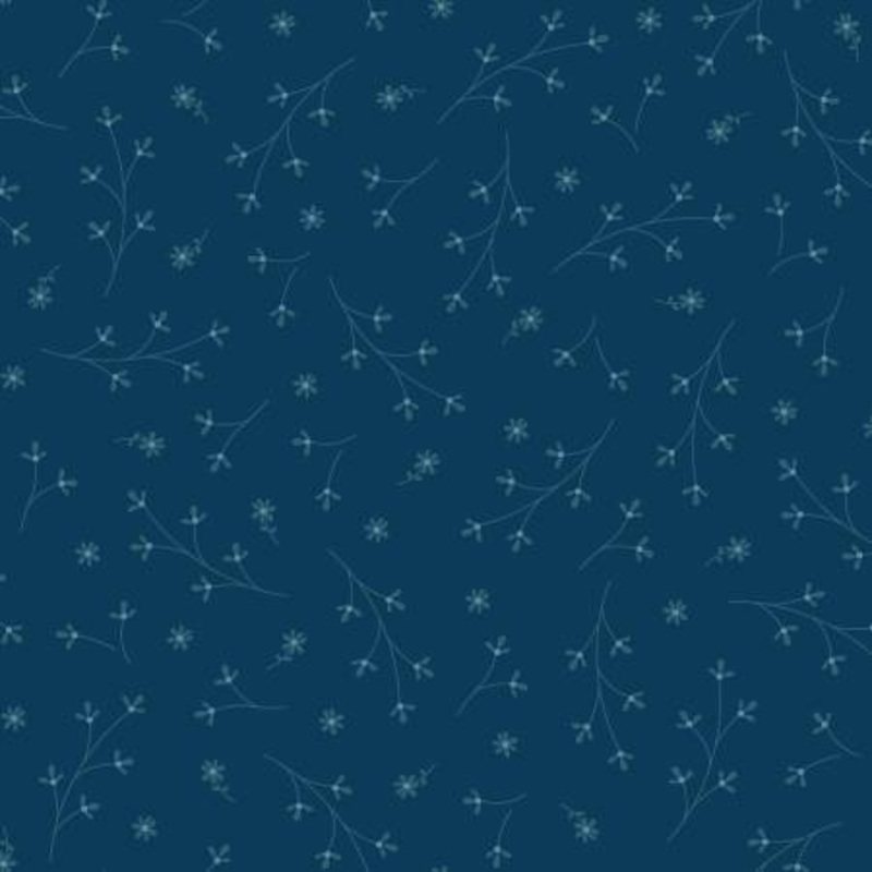 Navy Pretty Petals 108in Wide Back (QBD210M-N) - Sold in UNITS of 1/4 metre