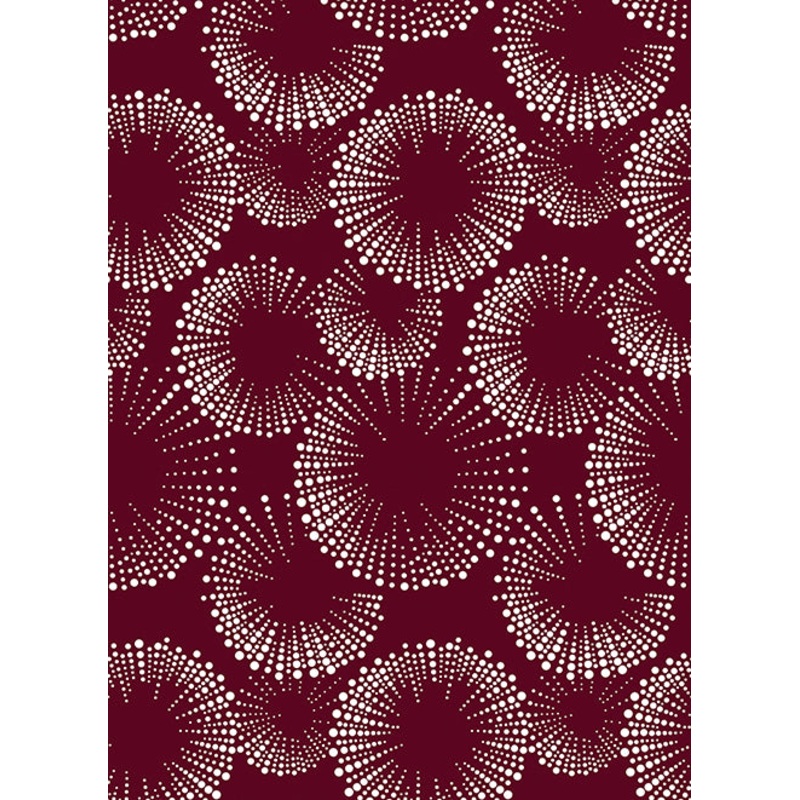 Documentaries: STARBURST DOTS Claret/White Fabric (1/2 yd)