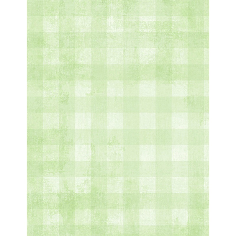 Dry Brush Checks: PALE LIME Fabric (1/2 yd)